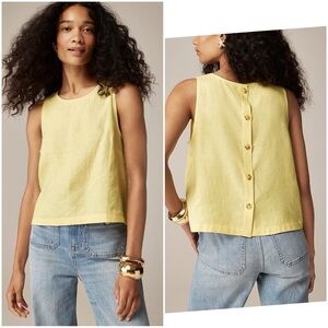 Maxine Button-back Linen Top